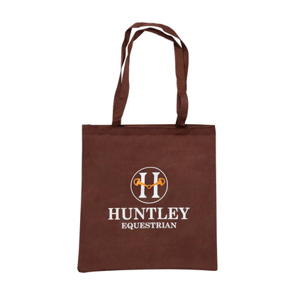 Huntley Equestrian Classic Tote Bag in brown canvas with logo emblem and durable straps on Tampa Home & Garden Store