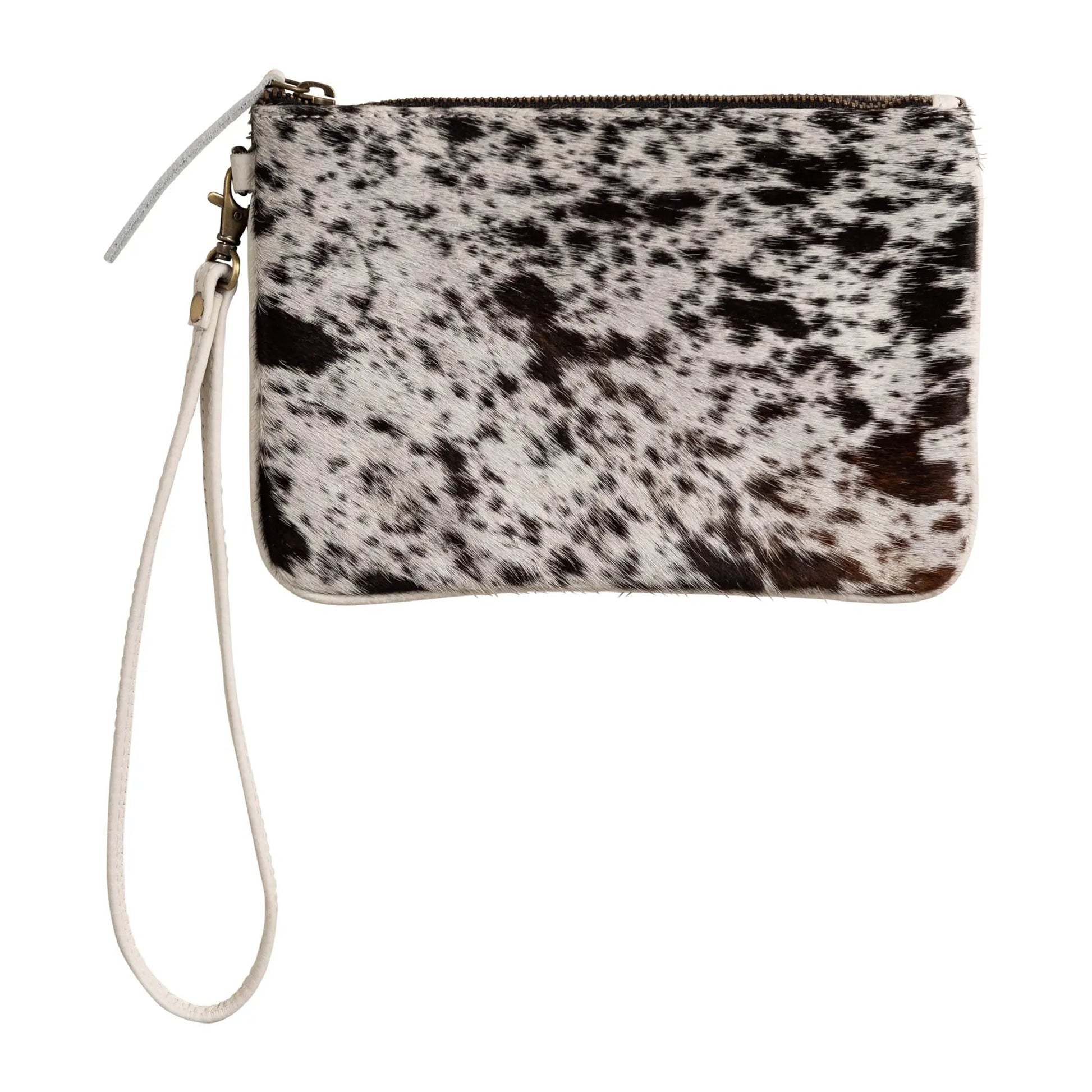 Huntley Equestrian Cowhide Wristlet Handbag Small with Zipper - Tampa Home & Garden Store