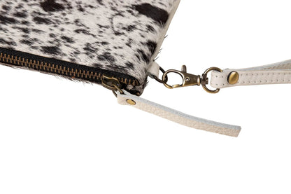 Huntley Equestrian Cowhide Wristlet Handbag Small with Zipper - Tampa Home & Garden Store