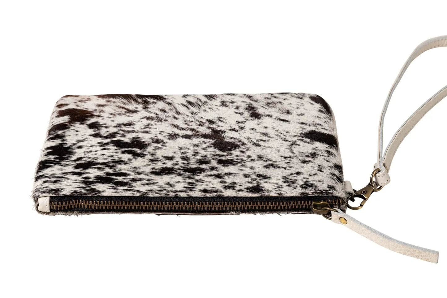 Huntley Equestrian Cowhide Wristlet Handbag Small with Zipper - Tampa Home & Garden Store