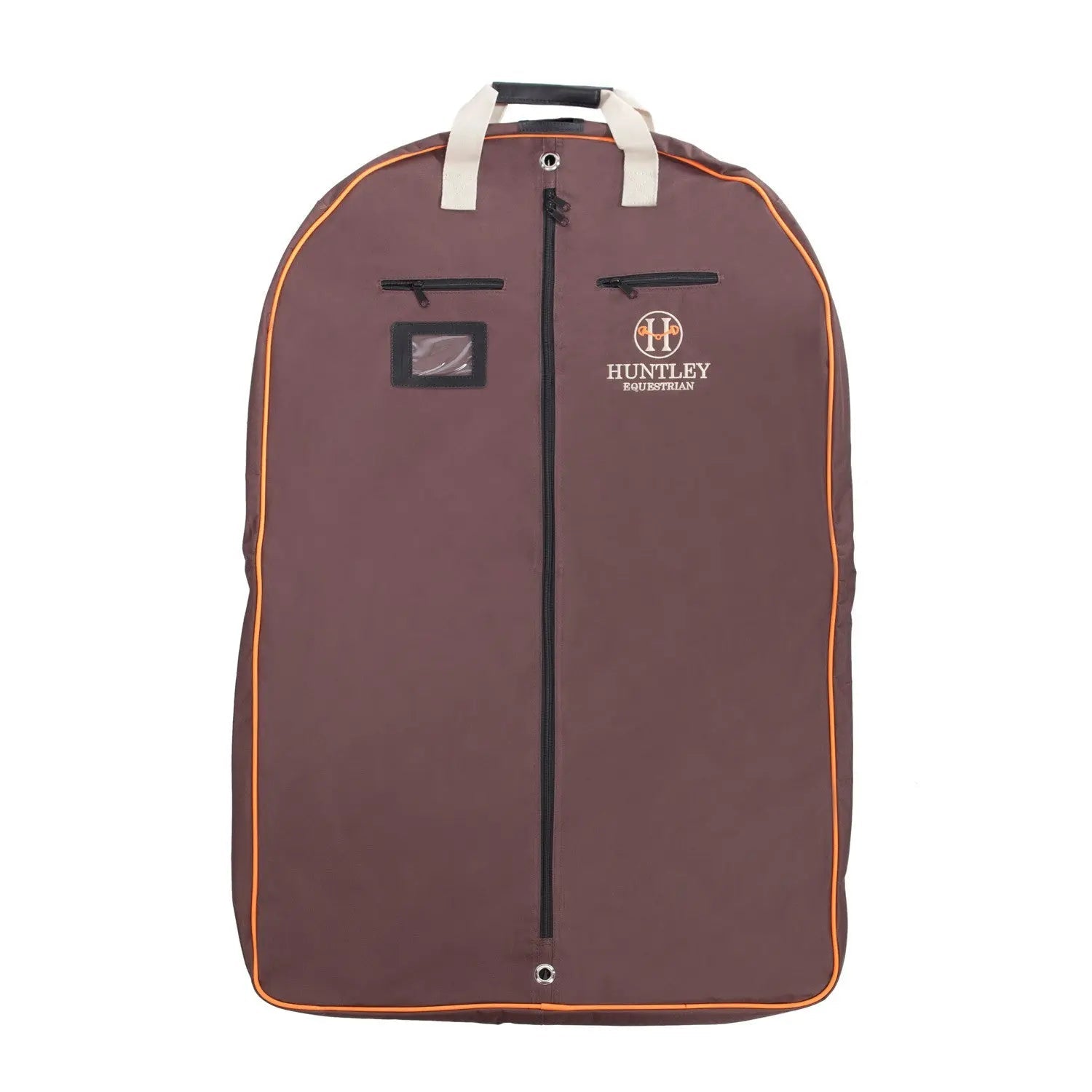 Huntley Equestrian Deluxe Brown Travel Carry On Garment Bag with Accessories Zipper Cover for Travel, Business, Horse Shows - Tampa Home & Garden Store