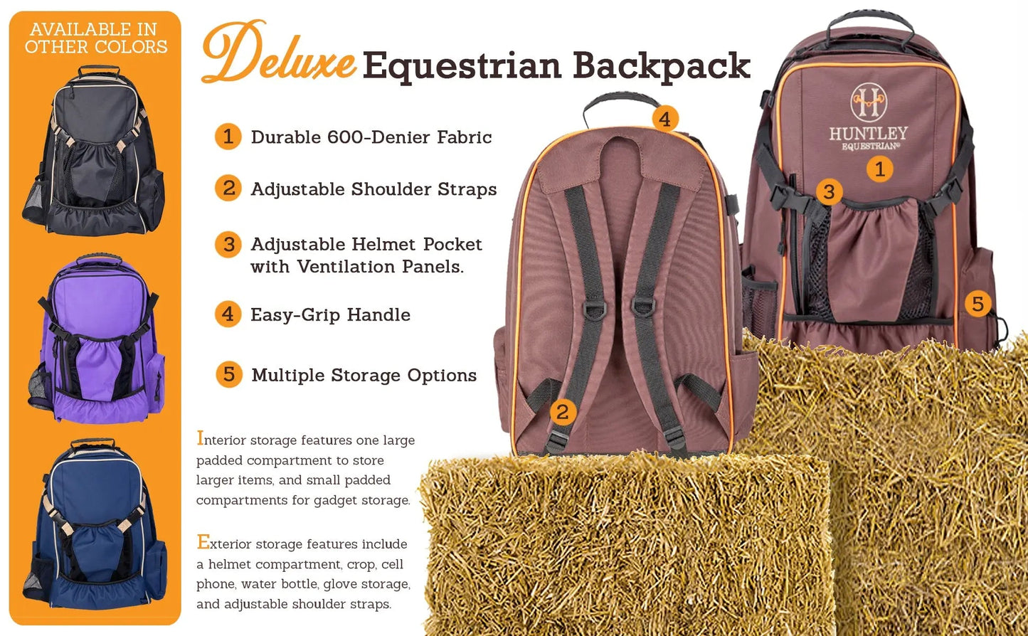 Huntley Equestrian Deluxe Equestrian Backpack - Tampa Home & Garden Store