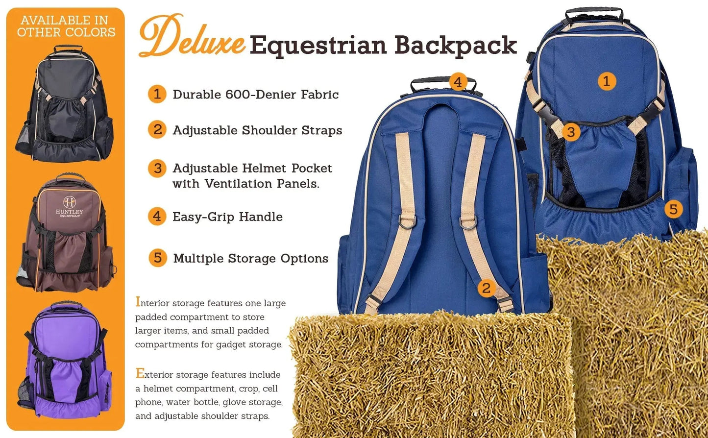 Huntley Equestrian Deluxe Equestrian Backpack - Tampa Home & Garden Store