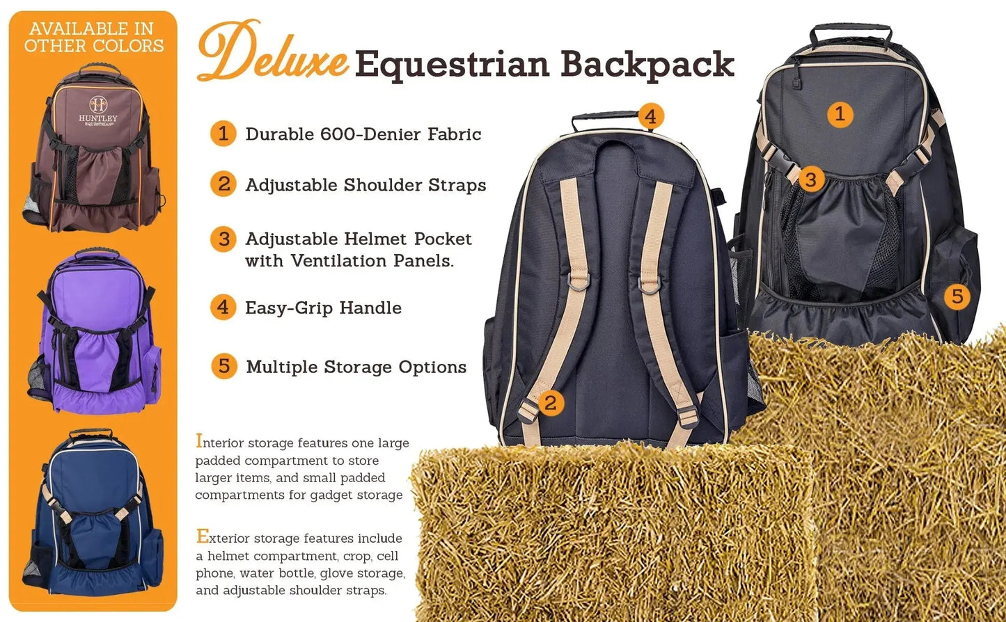 Huntley Equestrian Deluxe Equestrian Backpack - Tampa Home & Garden Store