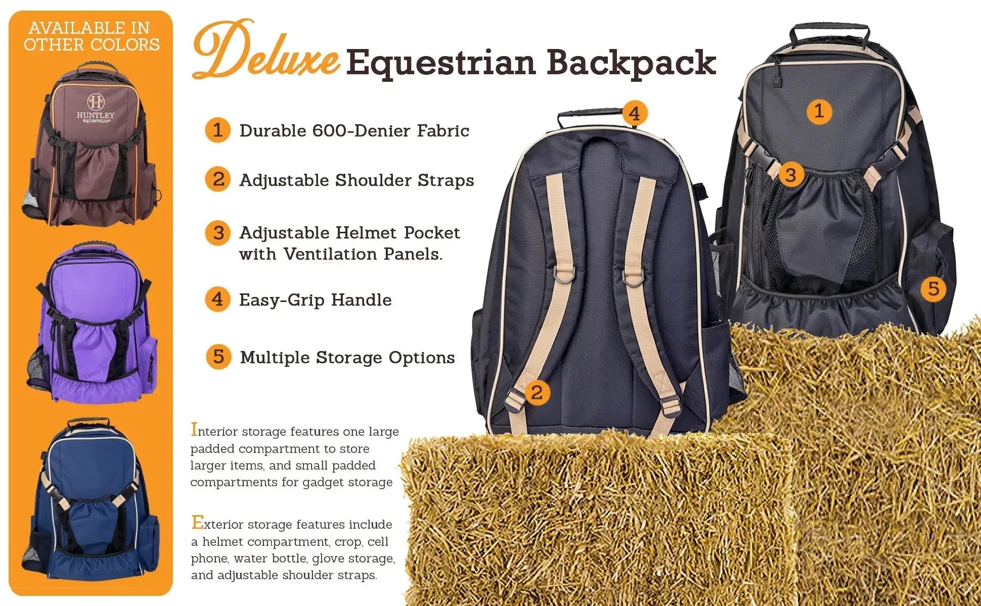 Huntley Equestrian Deluxe Equestrian Backpack - Tampa Home & Garden Store
