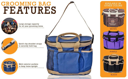 Huntley Equestrian Deluxe Grooming Bag, Brown - Tampa Home & Garden Store