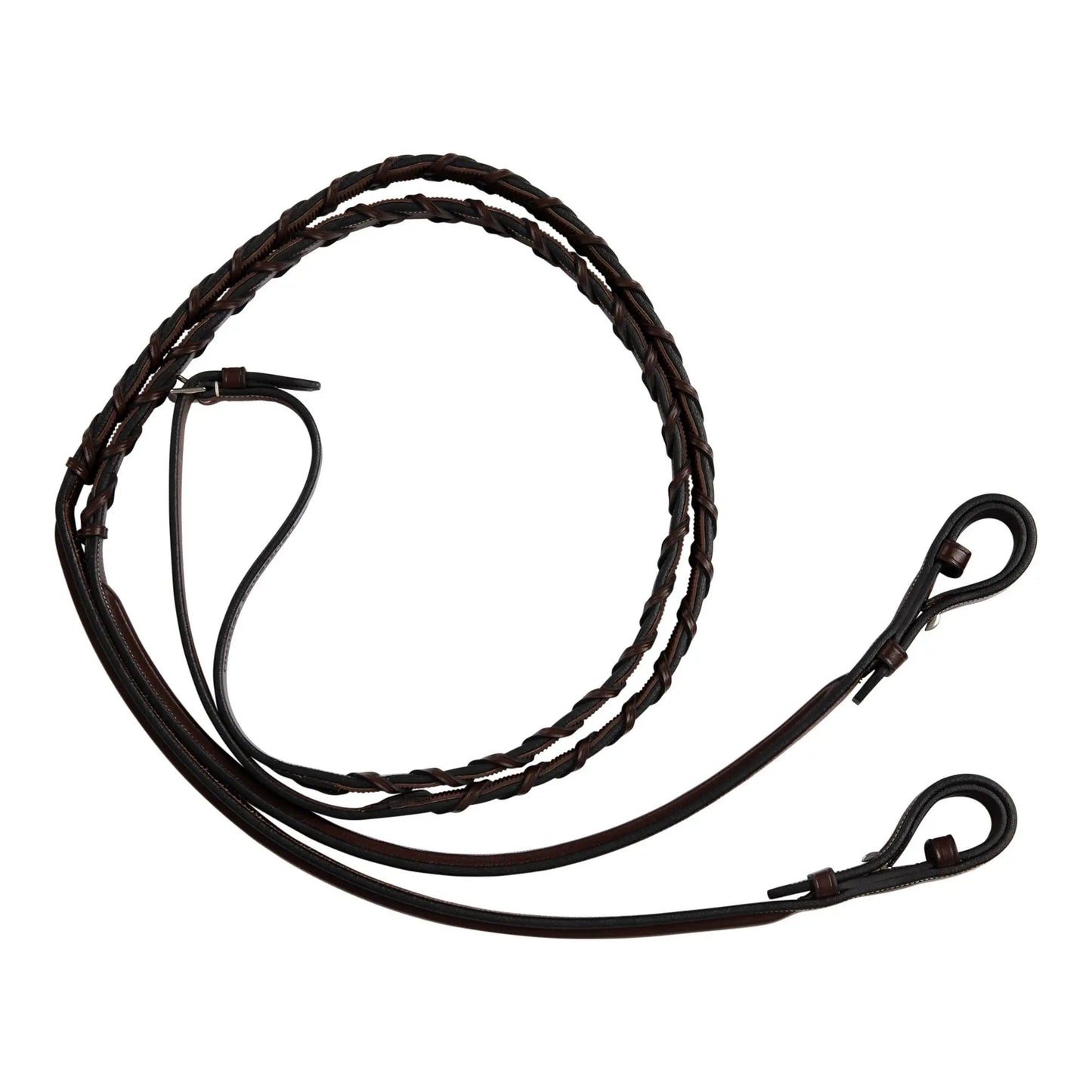 Huntley Equestrian Fancy Stitched Rubber Lined Laced Reins, Size Full - Tampa Home & Garden Store