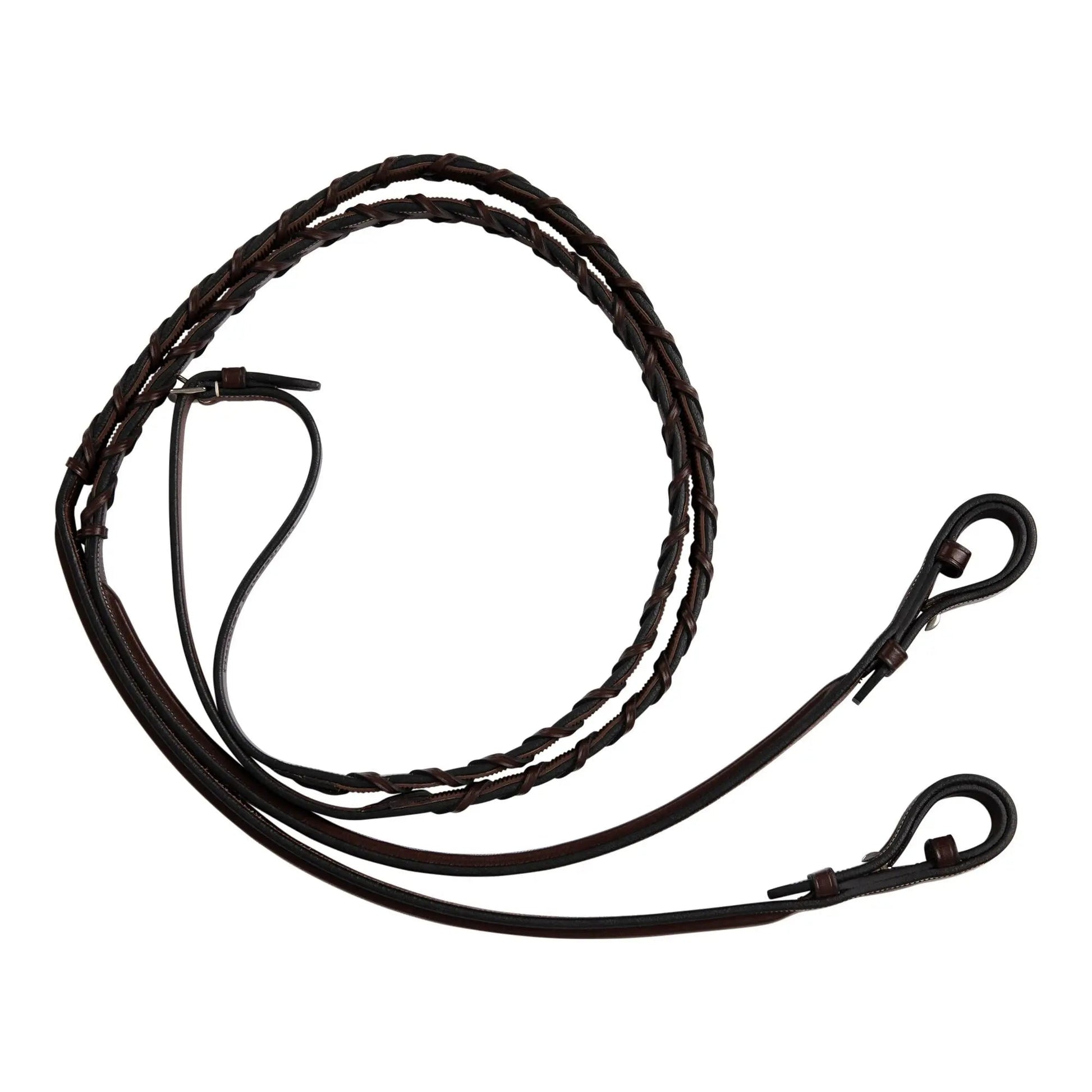 Huntley Equestrian Fancy Stitched Rubber Lined Laced Reins, Size Full - Tampa Home & Garden Store