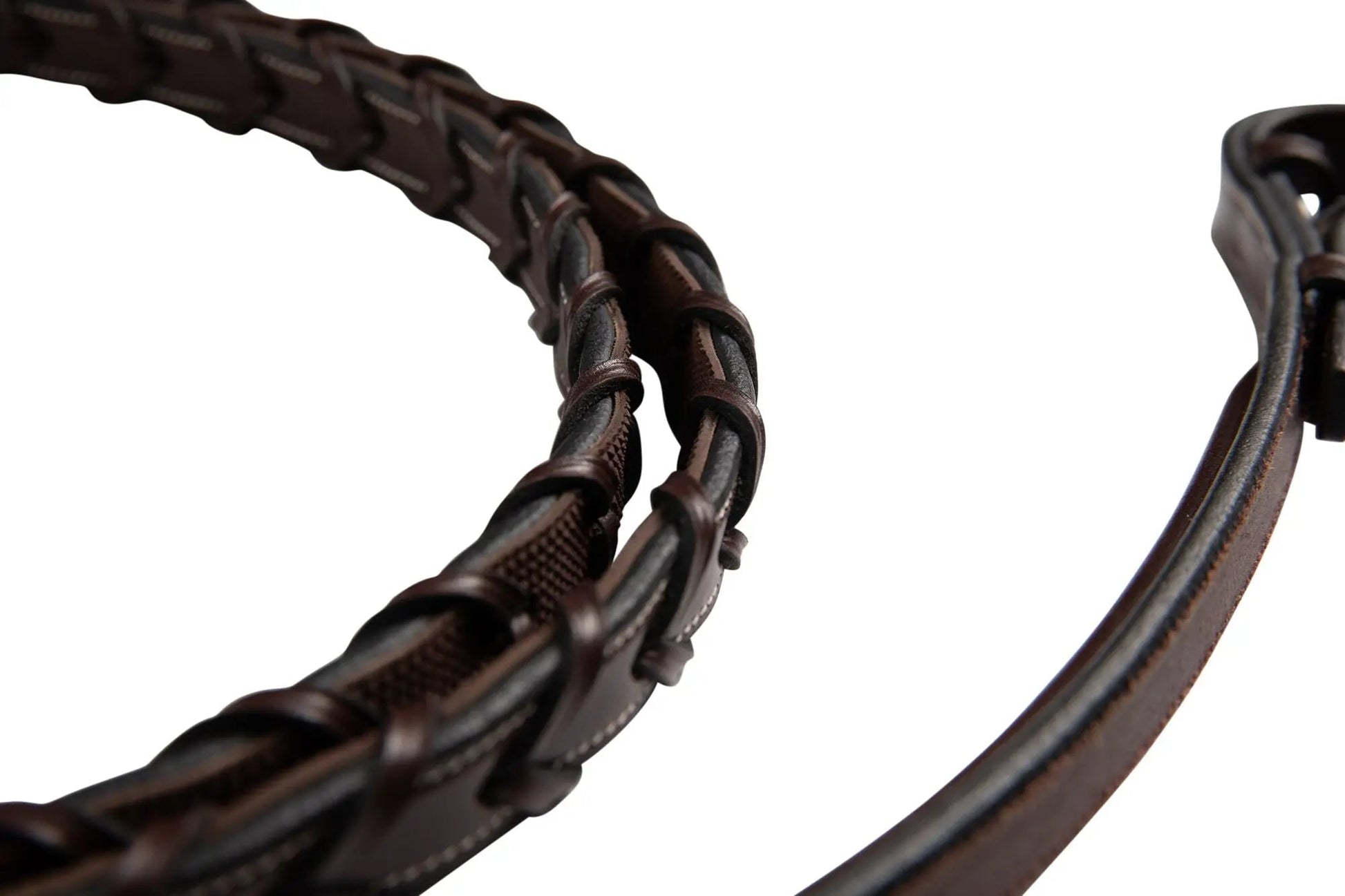 Huntley Equestrian Fancy Stitched Rubber Lined Laced Reins, Size Full - Tampa Home & Garden Store