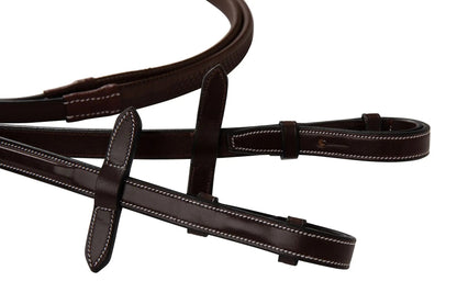 Huntley Equestrian Fancy Stitched Rubber Reins, 5/8" Inch Width - Tampa Home & Garden Store