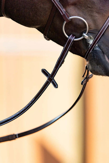Huntley Equestrian Fancy Stitched Rubber Reins, 5/8" Inch Width - Tampa Home & Garden Store