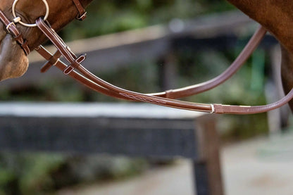 Huntley Equestrian Fancy Stitched Rubber Reins, 5/8" Inch Width - Tampa Home & Garden Store