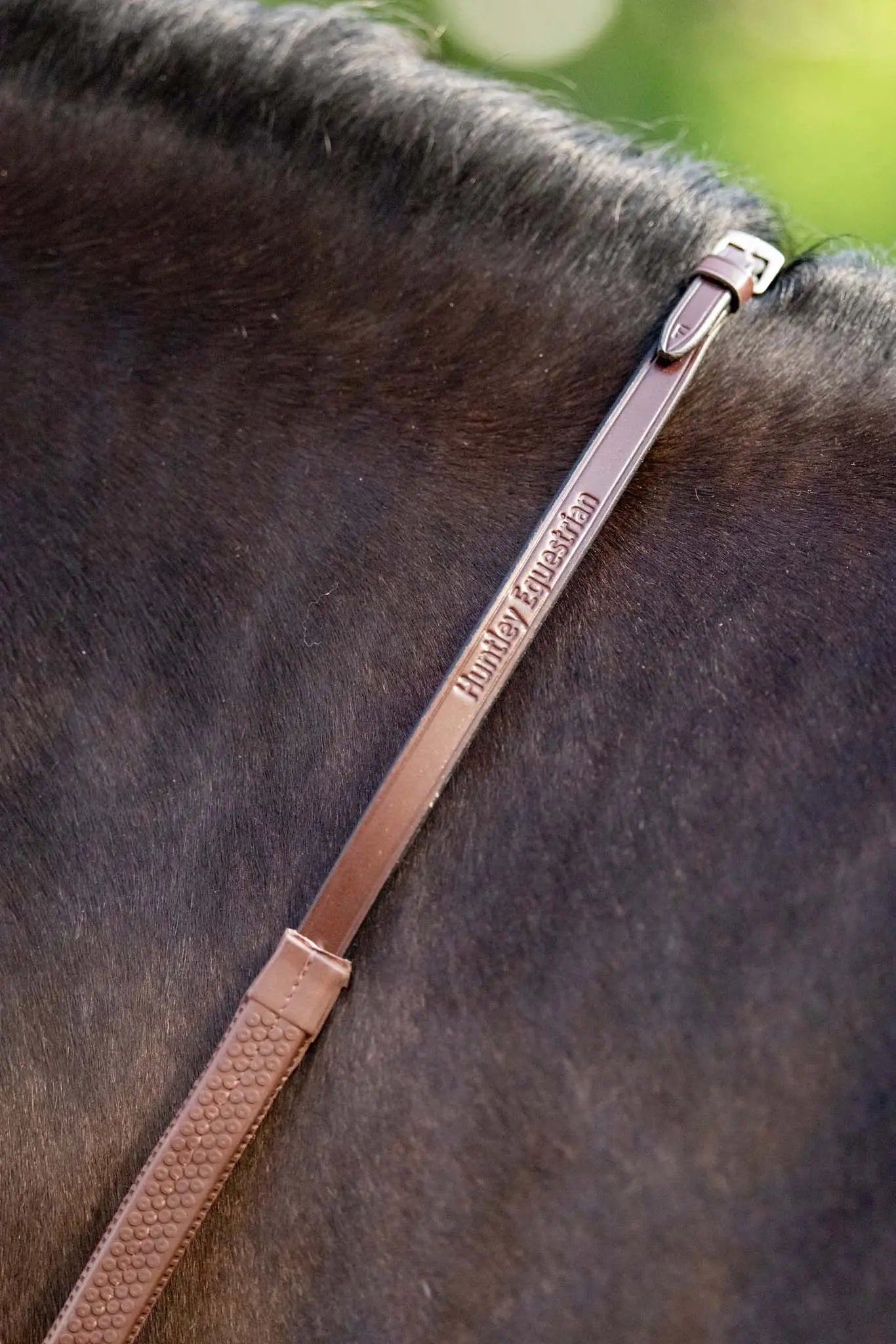 Huntley Equestrian Fancy Stitched Rubber Reins, 5/8" Inch Width - Tampa Home & Garden Store