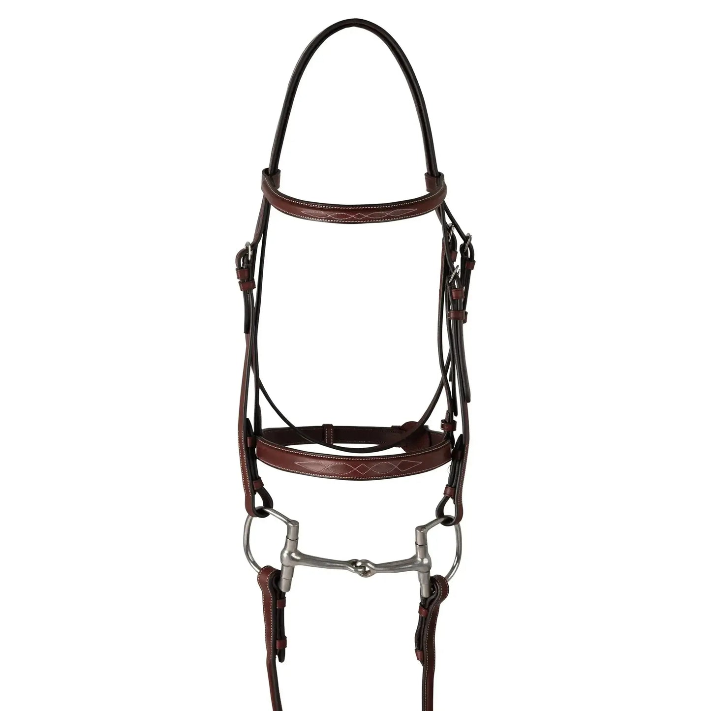 Huntley Equestrian Fancy Stitched Schooling Hunter Bridle with Reins - Tampa Home & Garden Store
