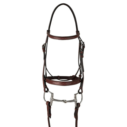 Huntley Equestrian Fancy Stitched Schooling Hunter Bridle with Reins - Tampa Home & Garden Store