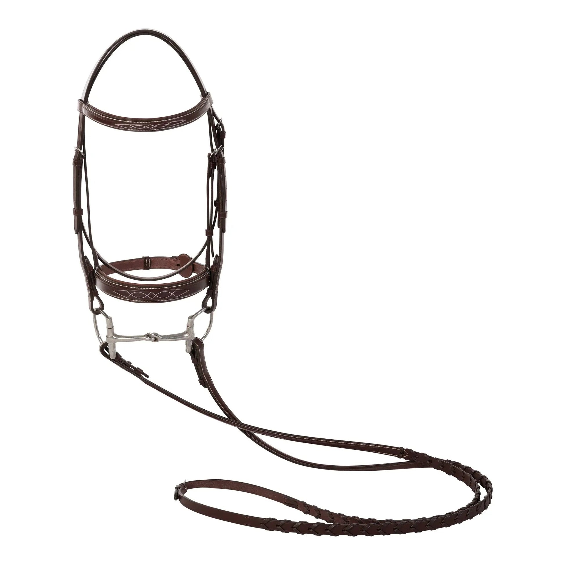 Huntley Equestrian Fancy Stitched Sedgwick Leather Padded Bridle with Reins - Tampa Home & Garden Store