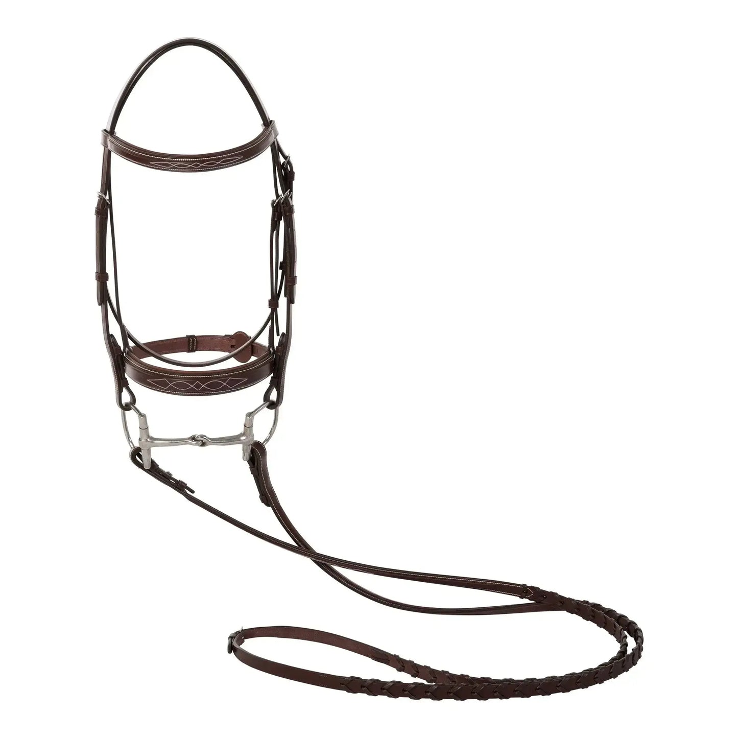 Huntley Equestrian Fancy Stitched Sedgwick Leather Padded Bridle with Reins - Tampa Home & Garden Store