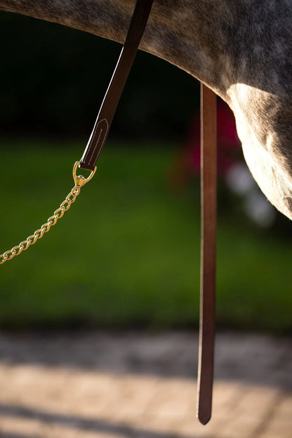 Huntley Equestrian Leather Lead with Brass Chain - Tampa Home & Garden Store