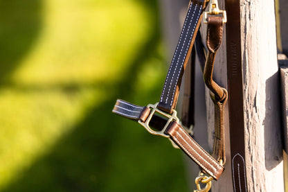 Huntley Equestrian Leather Lead with Brass Chain - Tampa Home & Garden Store