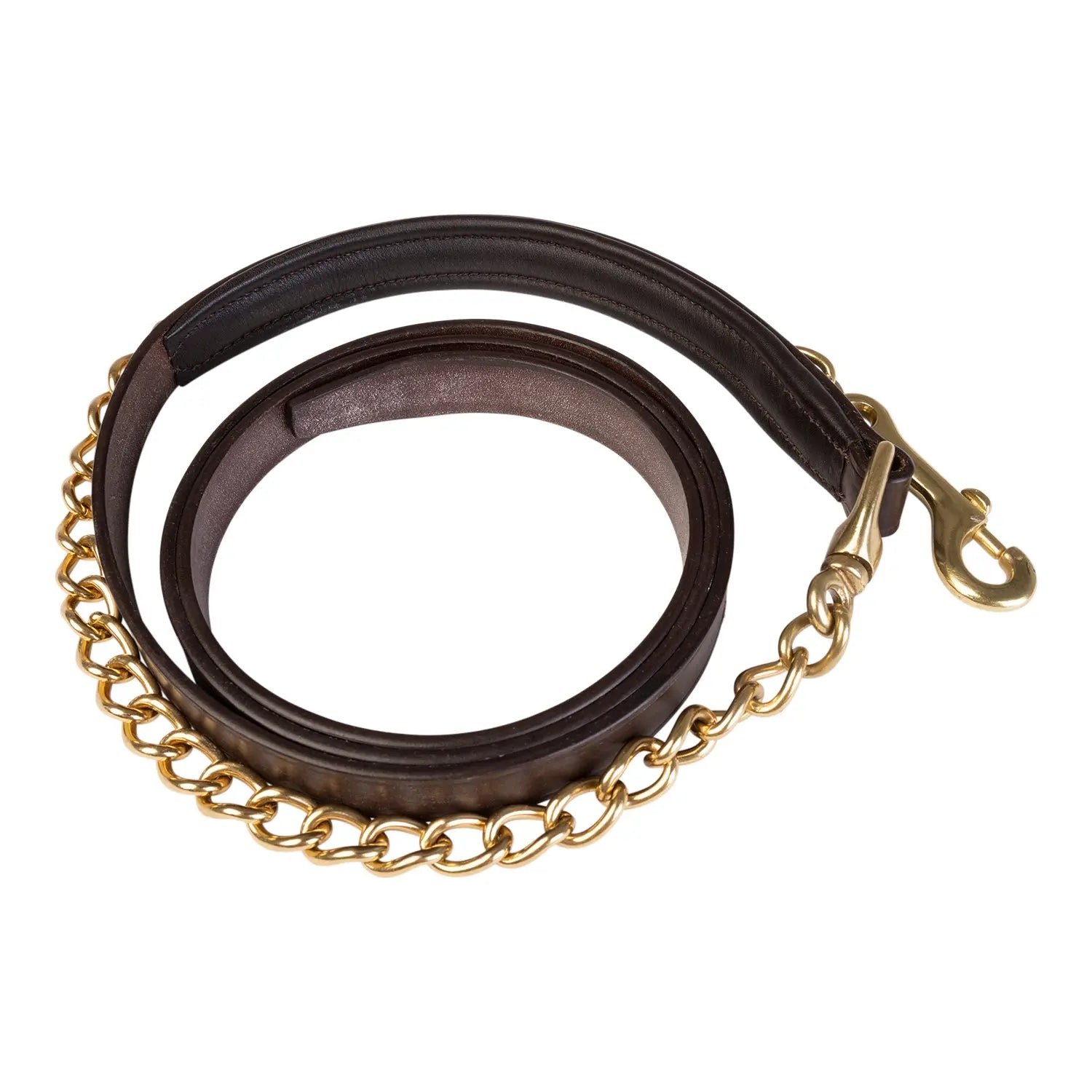Huntley Equestrian Leather Lead with Brass Chain - Tampa Home & Garden Store