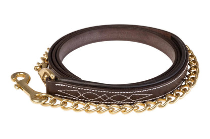 Huntley Equestrian Leather Lead with Brass Chain - Tampa Home & Garden Store