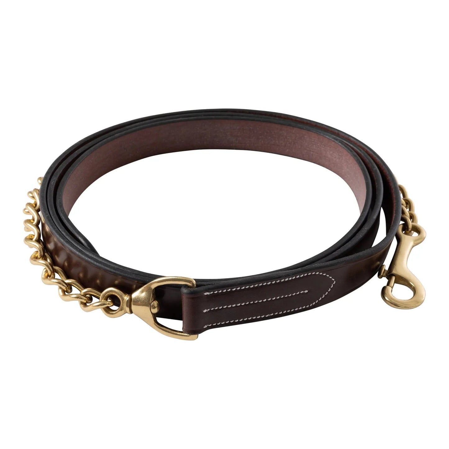 Huntley Equestrian Leather Lead with Brass Chain - Tampa Home & Garden Store