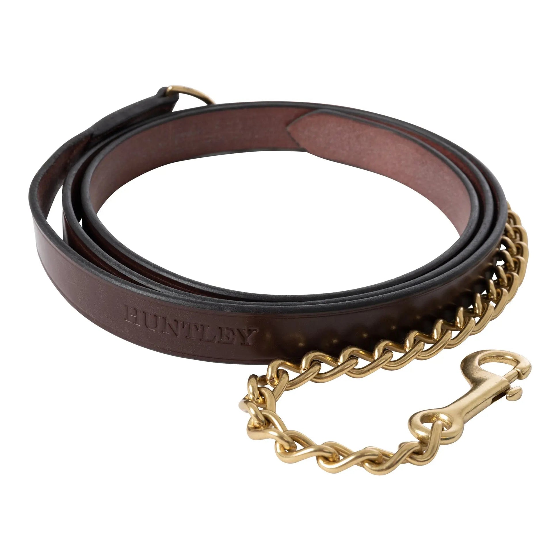 Huntley Equestrian Leather Lead with Brass Chain - Tampa Home & Garden Store