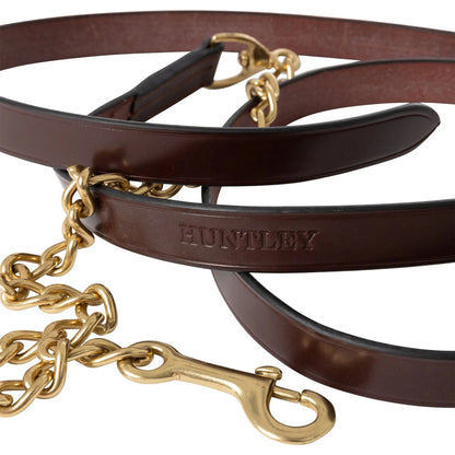 Huntley Equestrian Leather Lead with Brass Chain - Tampa Home & Garden Store