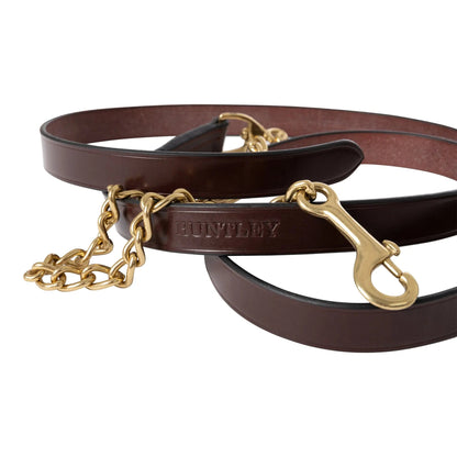 Huntley Equestrian Leather Lead with Brass Chain - Tampa Home & Garden Store