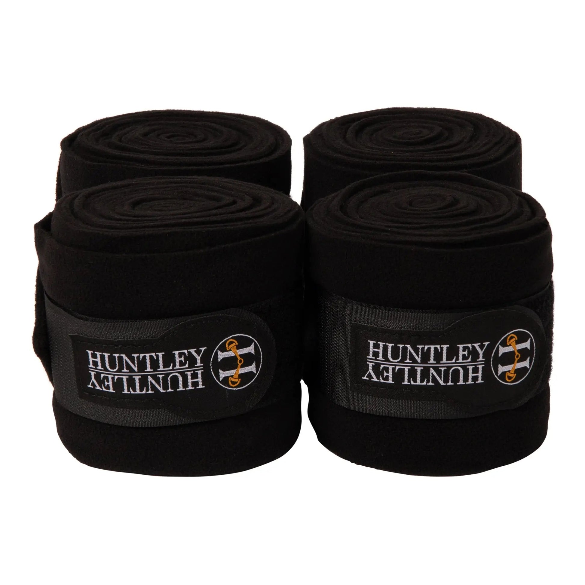 Huntley Equestrian Polo Fleece Wraps, Set of 4, Black - Tampa Home & Garden Store