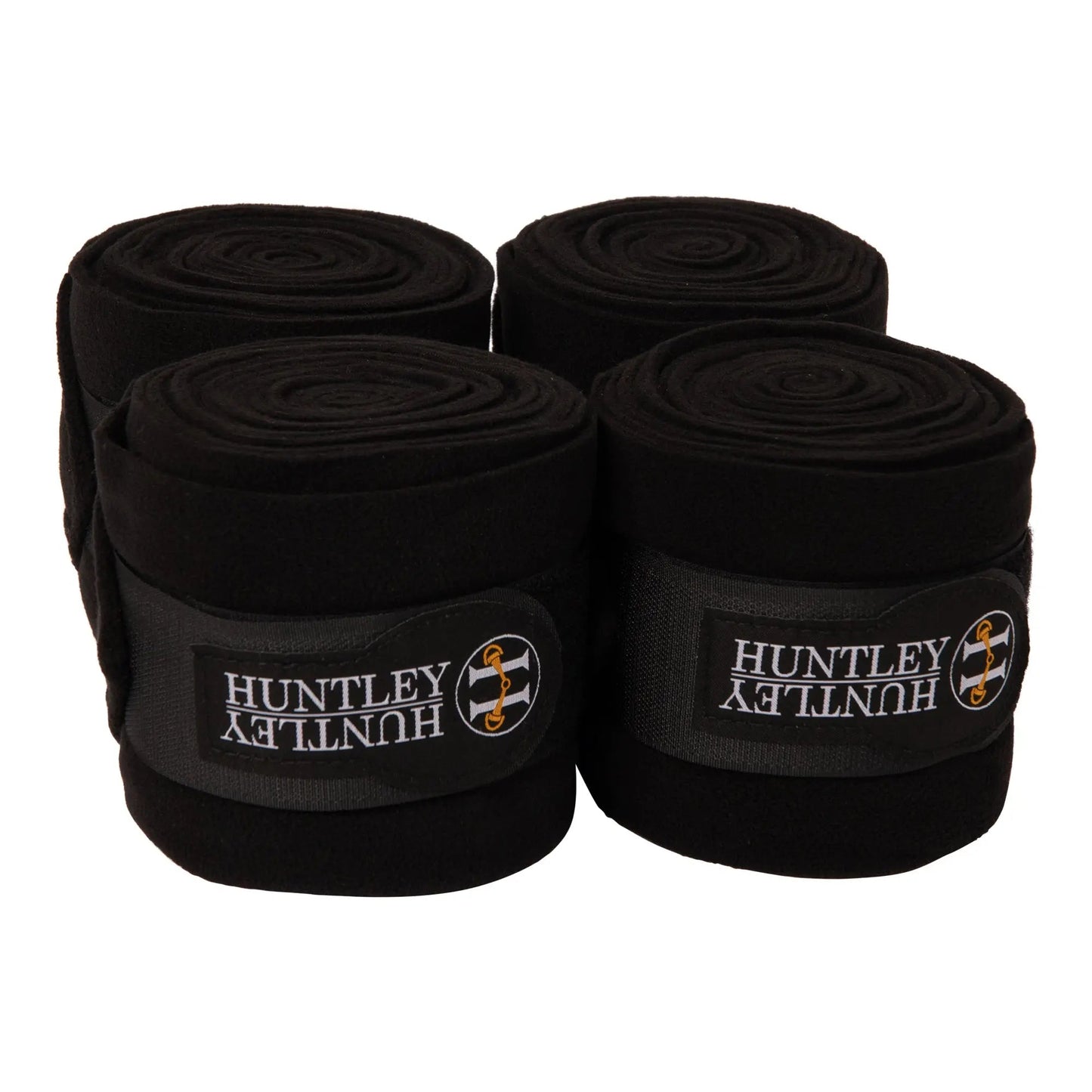 Huntley Equestrian Polo Fleece Wraps, Set of 4, Black - Tampa Home & Garden Store