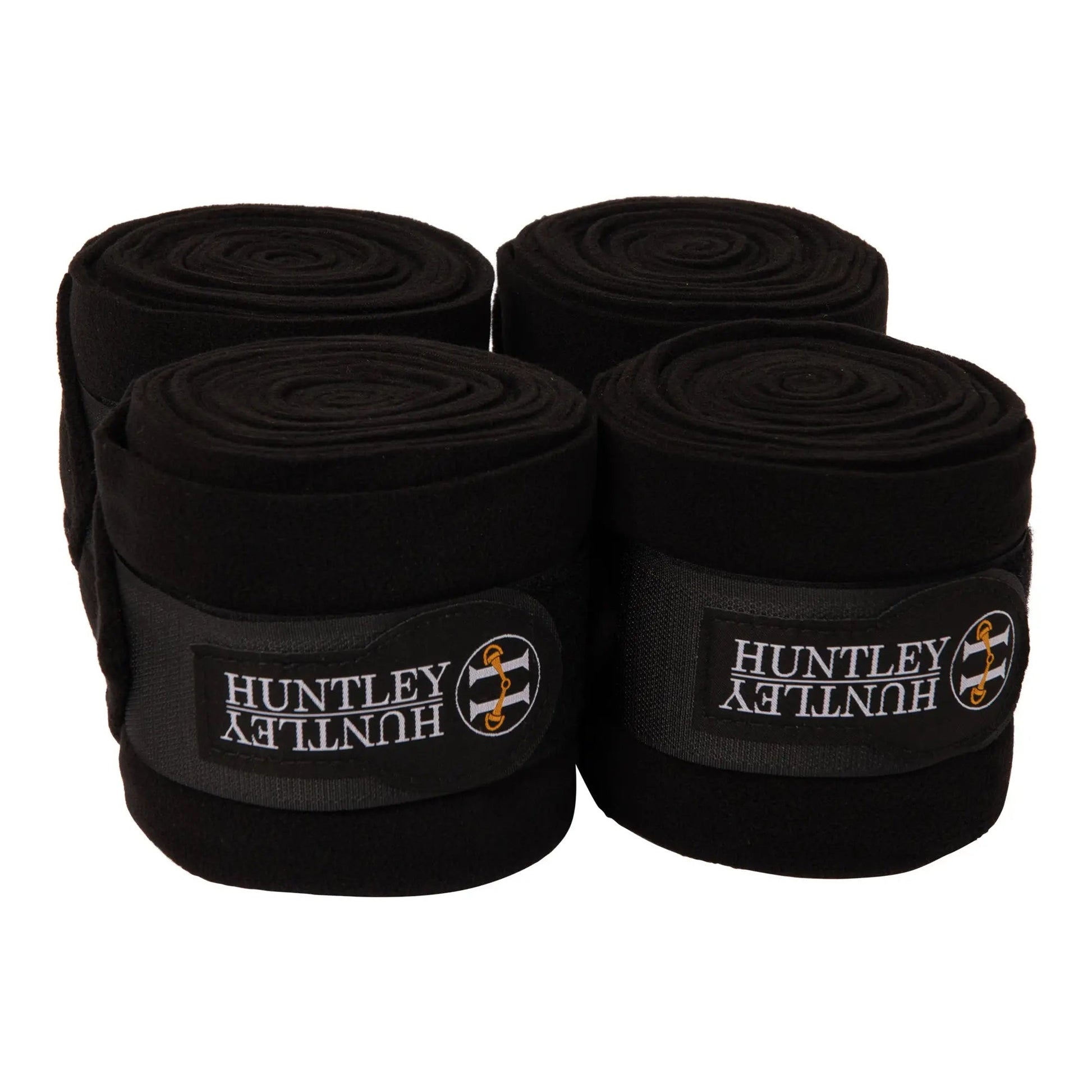 Huntley Equestrian Polo Fleece Wraps, Set of 4, Black - Tampa Home & Garden Store