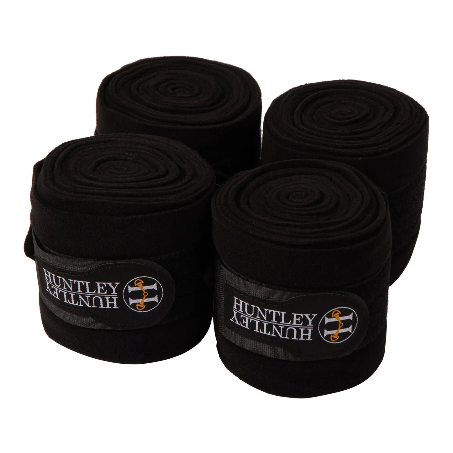 Huntley Equestrian Polo Fleece Wraps, Set of 4, Black - Tampa Home & Garden Store