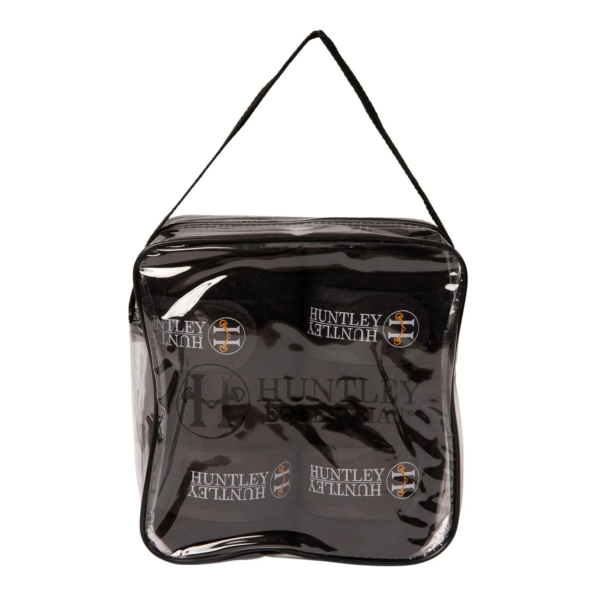 Huntley Equestrian Polo Fleece Wraps, Set of 4, Black - Tampa Home & Garden Store