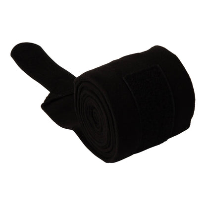 Huntley Equestrian Polo Fleece Wraps, Set of 4, Black - Tampa Home & Garden Store