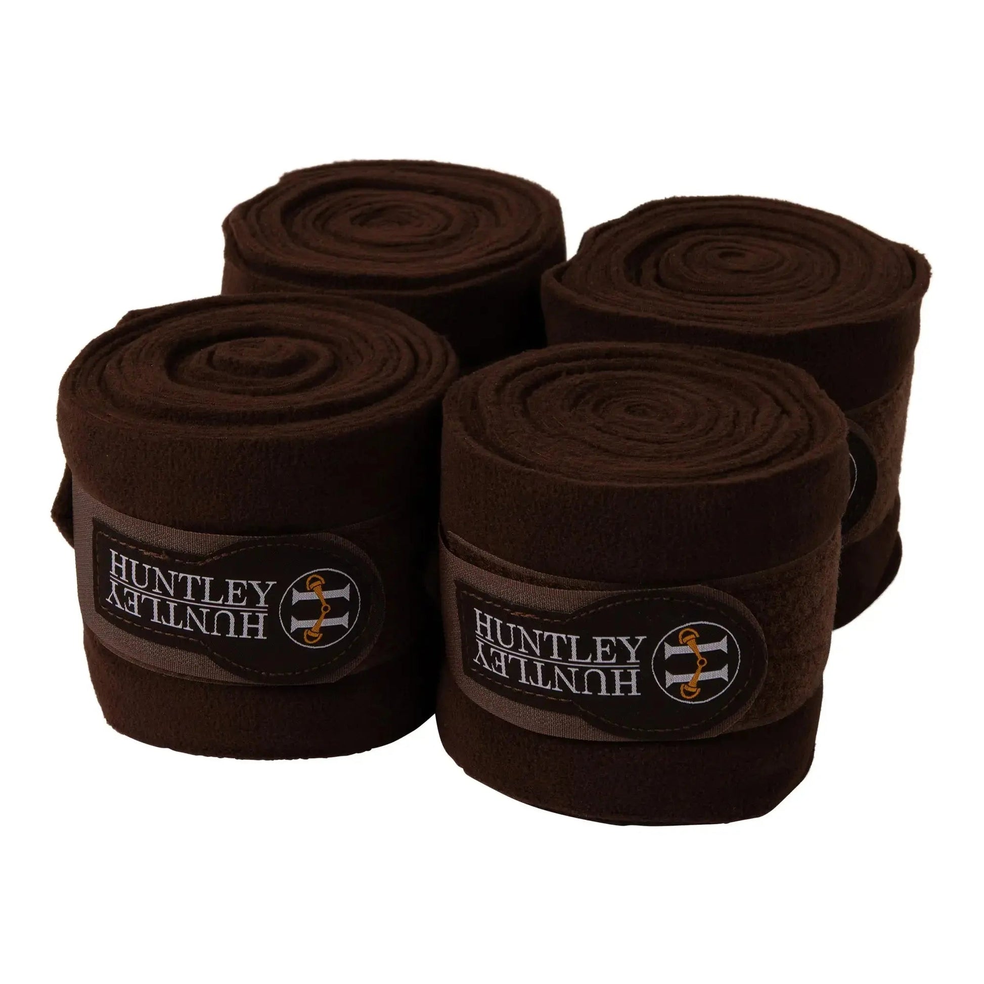 Huntley Equestrian Polo Fleece Wraps, Set of 4, Black - Tampa Home & Garden Store