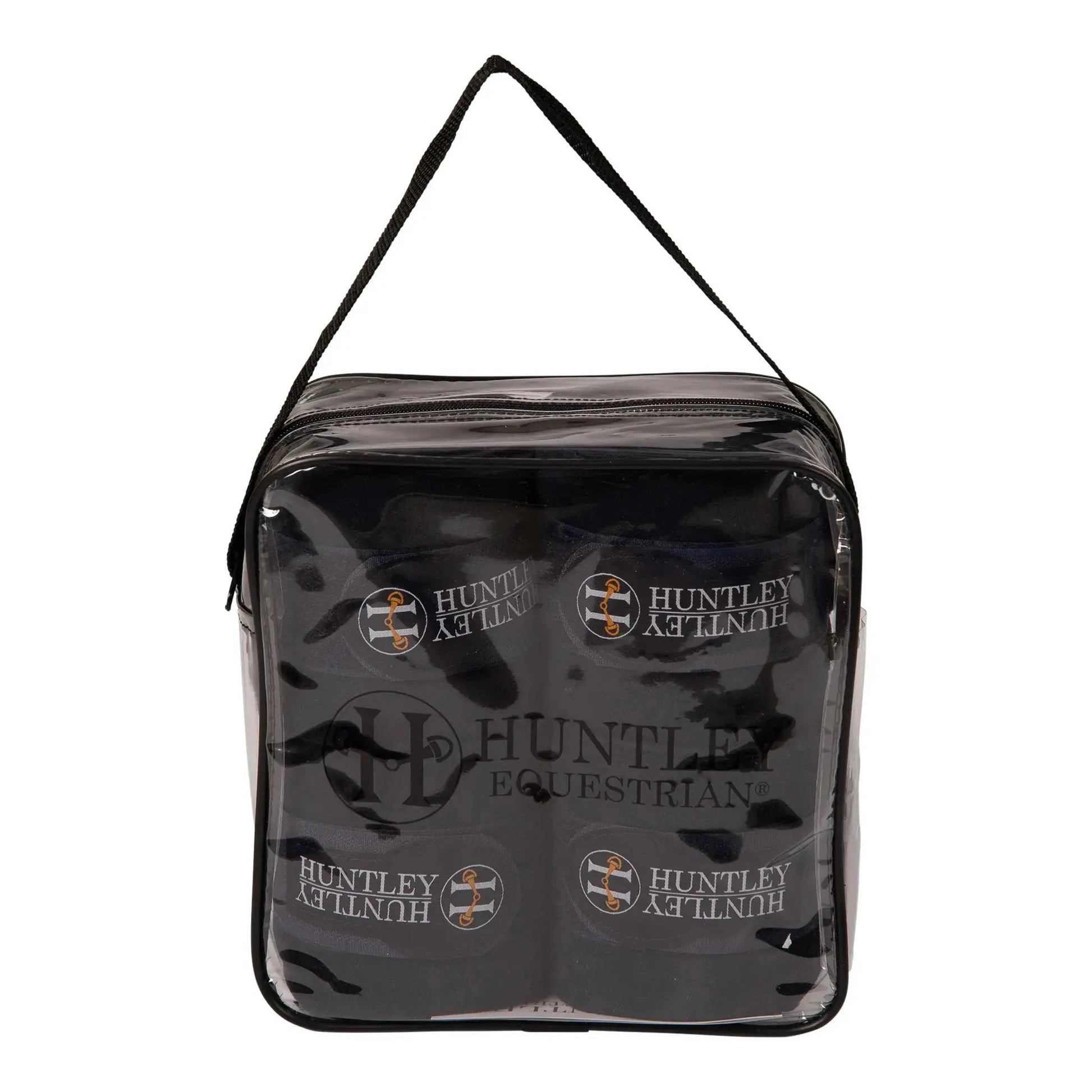 Huntley Equestrian Polo Fleece Wraps, Set of 4, Black - Tampa Home & Garden Store