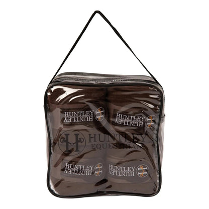 Huntley Equestrian Polo Fleece Wraps, Set of 4, Black - Tampa Home & Garden Store