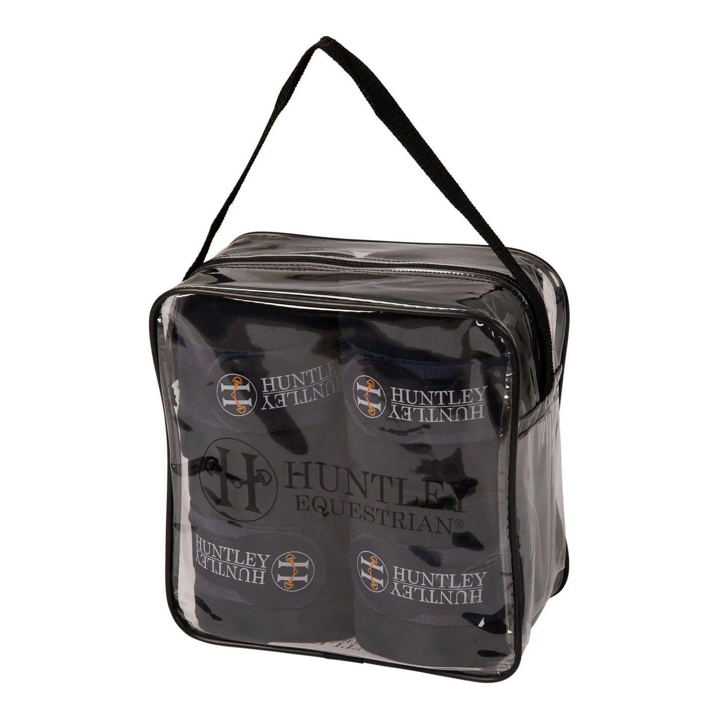 Huntley Equestrian Polo Fleece Wraps, Set of 4, Black - Tampa Home & Garden Store