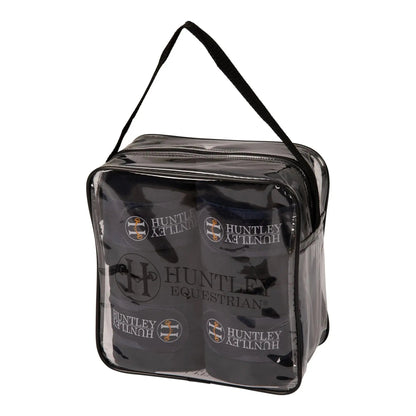 Huntley Equestrian Polo Fleece Wraps, Set of 4, Black - Tampa Home & Garden Store