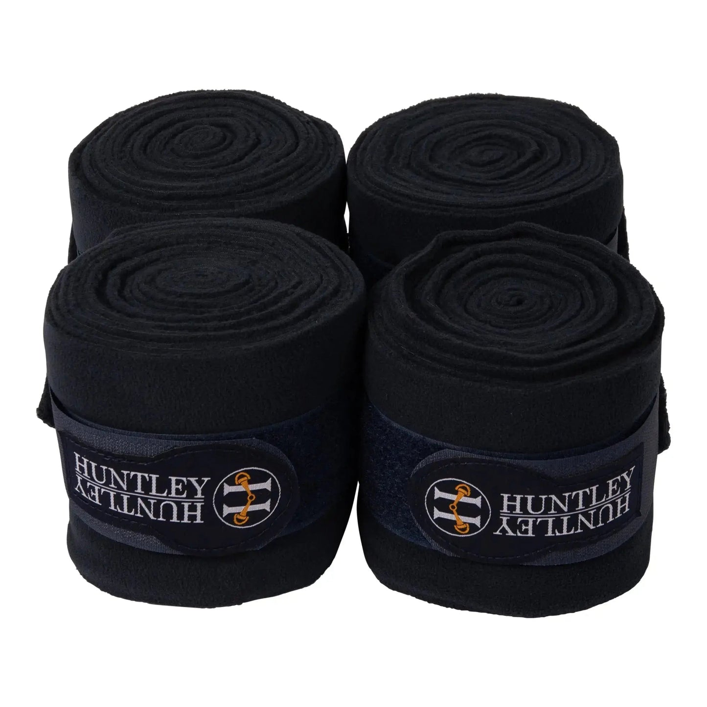 Huntley Equestrian Polo Fleece Wraps, Set of 4, Black - Tampa Home & Garden Store