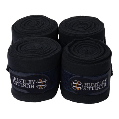 Huntley Equestrian Polo Fleece Wraps, Set of 4, Black - Tampa Home & Garden Store
