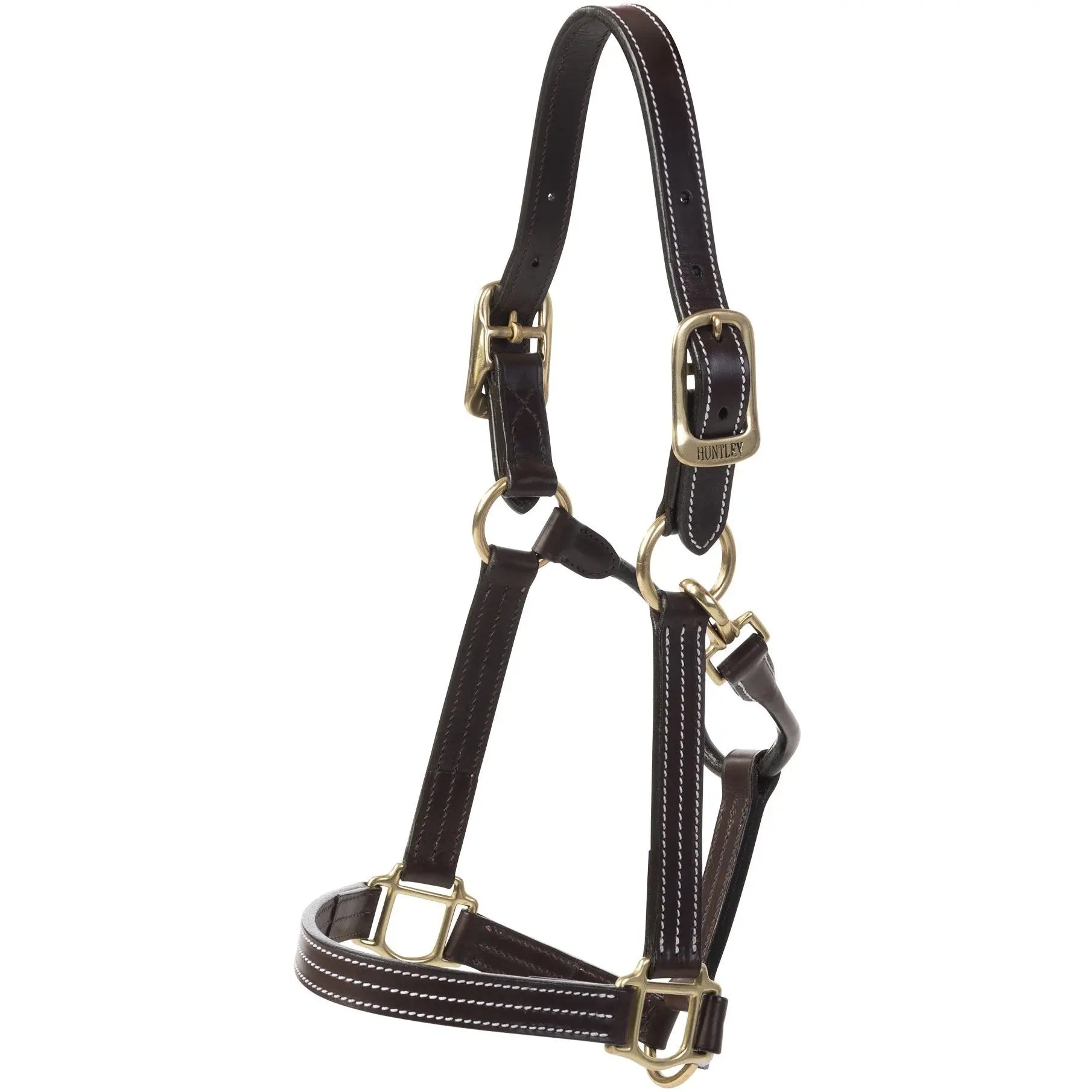 Huntley Equestrian Premium Leather Triple Stitched Halter with Snap - Tampa Home & Garden Store