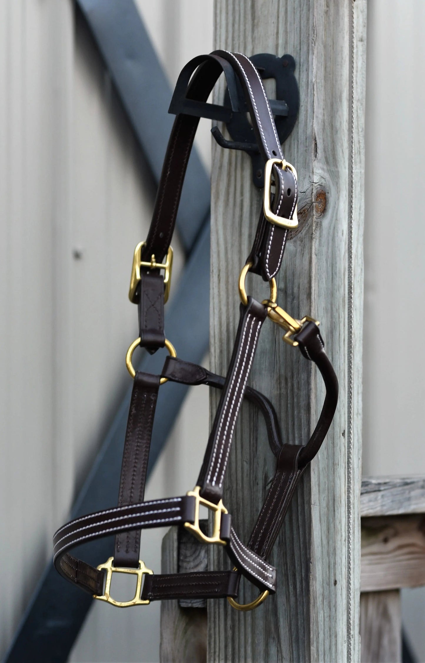 Huntley Equestrian Premium Leather Triple Stitched Halter with Snap - Tampa Home & Garden Store