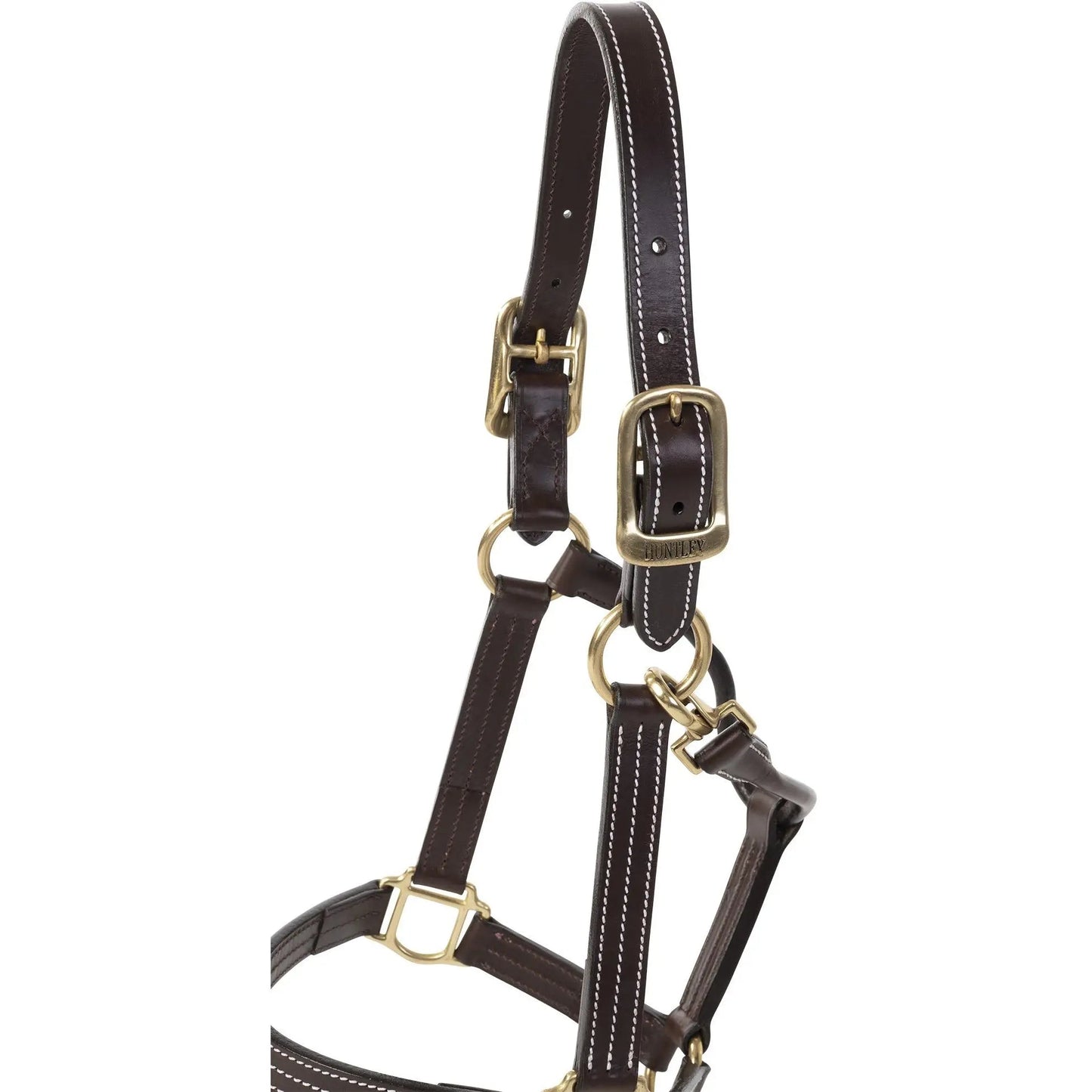 Huntley Equestrian Premium Leather Triple Stitched Halter with Snap - Tampa Home & Garden Store