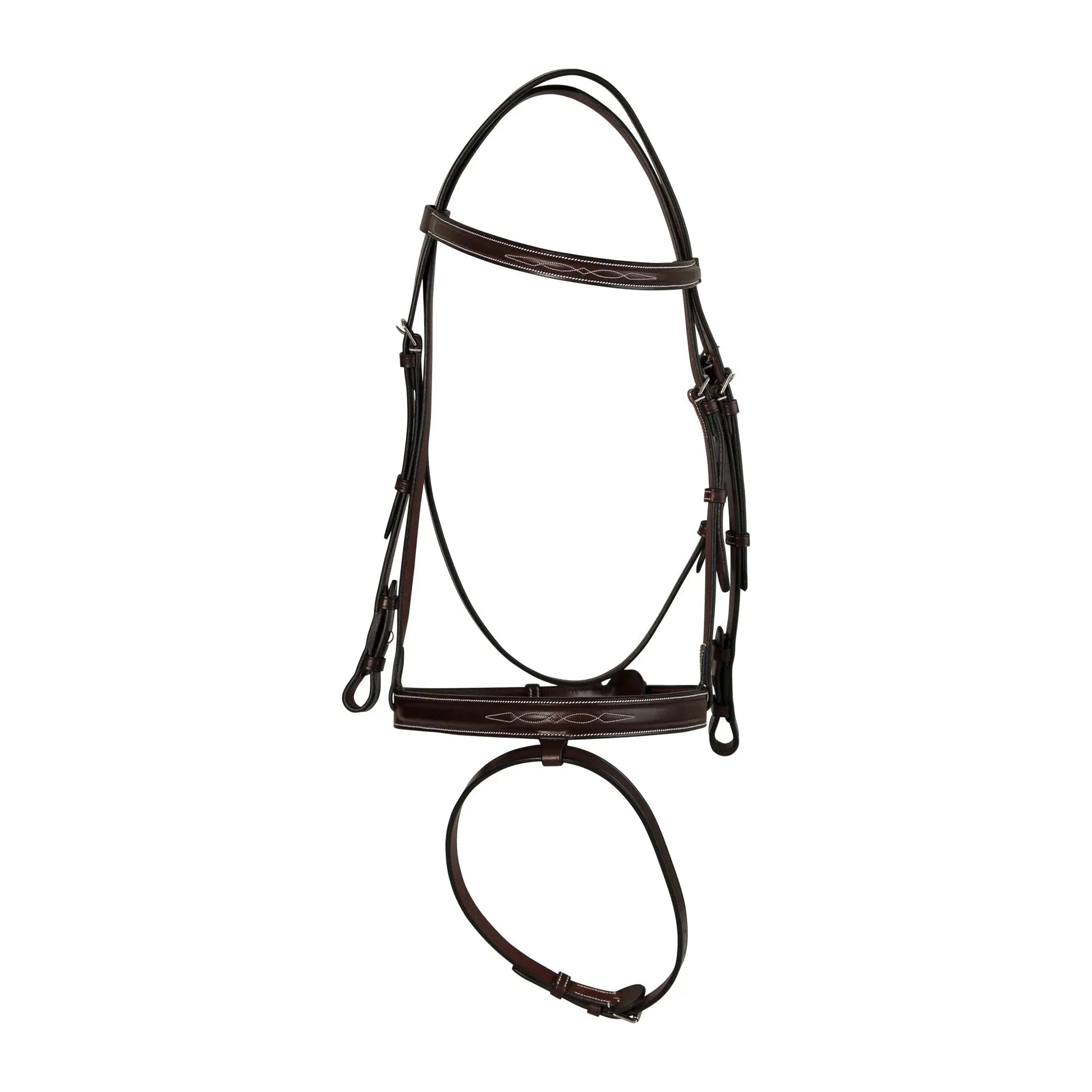 Huntley Equestrian Sedgwick Fancy Stitched Fixed Flash Noseband Bridle With Reins - Tampa Home & Garden Store