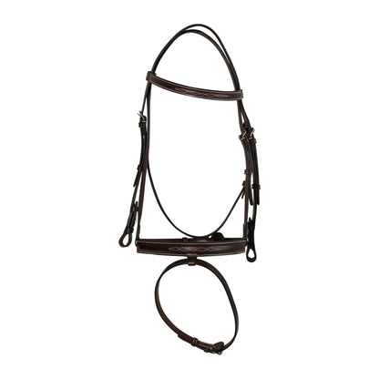 Huntley Equestrian Sedgwick Fancy Stitched Fixed Flash Noseband Bridle With Reins - Tampa Home & Garden Store