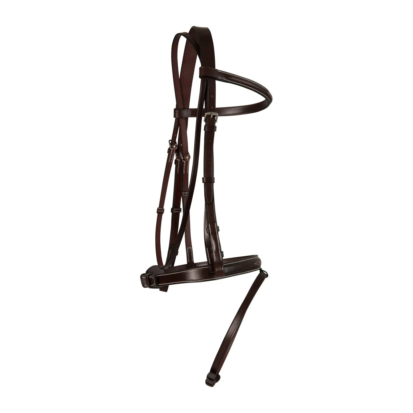 Huntley Equestrian Sedgwick Fancy Stitched Fixed Flash Noseband Bridle With Reins - Tampa Home & Garden Store