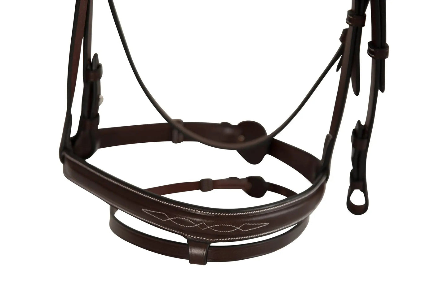 Huntley Equestrian Sedgwick Fancy Stitched Fixed Flash Noseband Bridle With Reins - Tampa Home & Garden Store