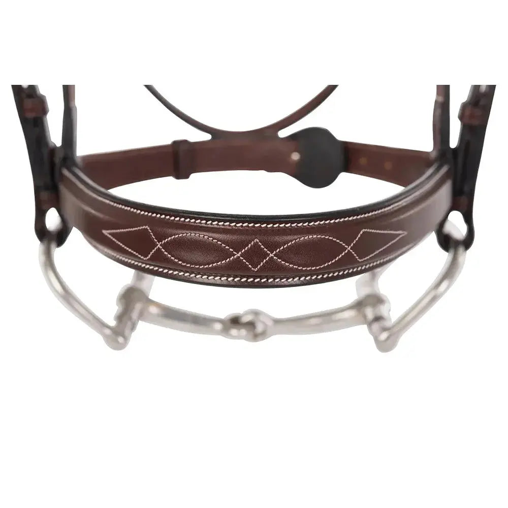 Huntley Equestrian Sedgwick Fancy Stitched Square Raised Hunter Horse Bridle with Reins - Tampa Home & Garden Store